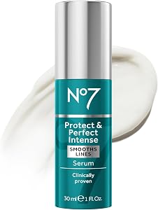 No7 Protect & Perfect Intense Advanced Serum - Anti-Aging Face Serum that Visibly Smoo